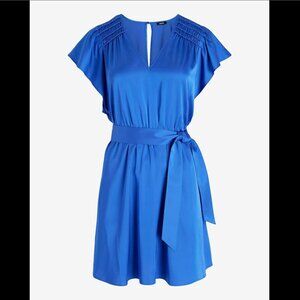 NWT Express Blue Satin Dress, XS